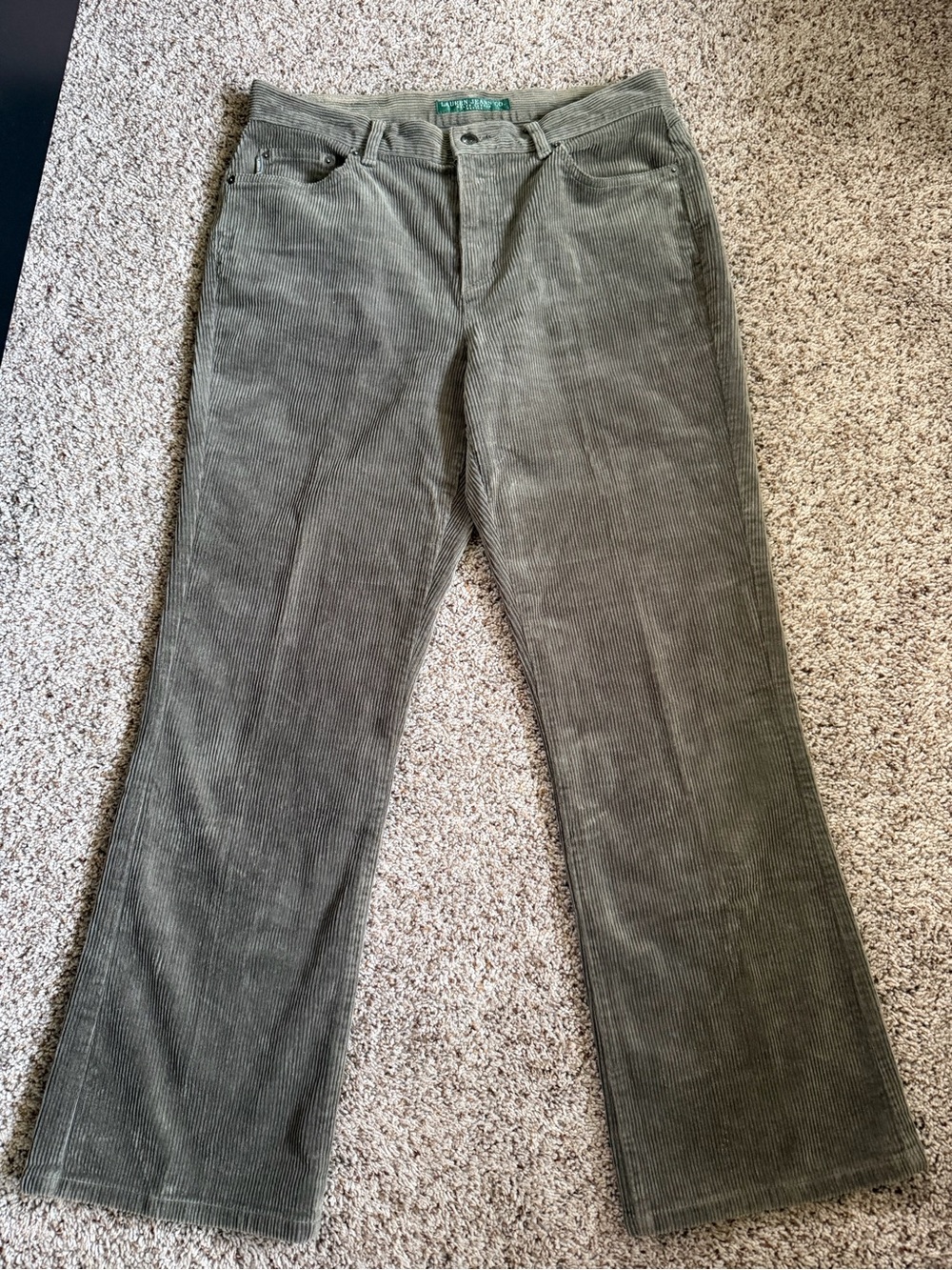 Lauren Ralph Lauren Olive Corduroy Trousers